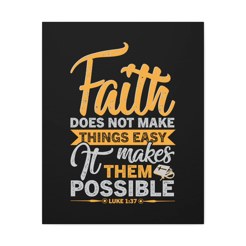 Scripture Walls Luke 1:37 Makes Them Possible Yellow Bible Verse Canvas